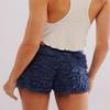 NUFIWI Womens Ruffle Lace Bloomers Cute Lolita Floral Mesh Layered Shorts Y2k Sexy Micro Bottoms Fairy Pettipants(Basic Dark Blue,L) view 4