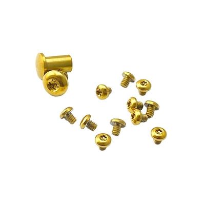 1 Set Titanium Scales Handle Screws Fits for Bugout 535, Custom CNC Screw Set DIY Replacement Accessory(Gold)