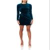 Speechless Women's Long Sleeve Velvet Bodycon Party Dress, Teal, Medium view 1