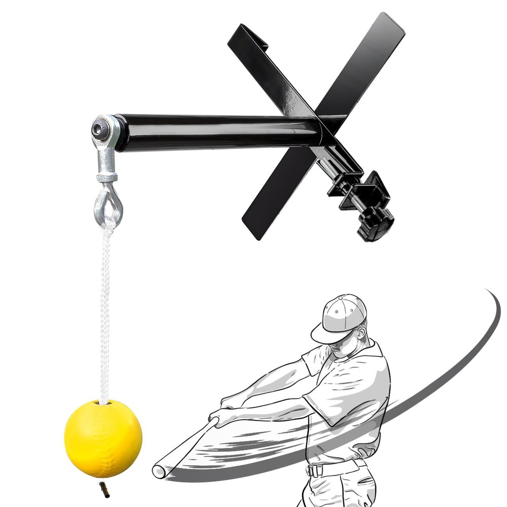 PLAYAPUT Portable Baseball Swing Trainer with The Tethered Ball,Premium Hitting/Batting Trainer System for Baseball and Softball,Easy Setup On Fence Hitting Trainer,Swing Trainer with Auto Reset