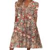Akivide Women's Boho Floral Print V Neck Dress Loose Long Sleeve Summer Casual Beach Maxi Dresses with Pockets view 1