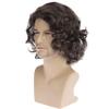 Baruisi Mens Short Curly Brown Wig Handsome Synthetic Full Wigs Natural Halloween Cosplay Costume Hair Wig view 3
