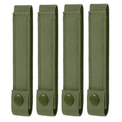 4 Pack Molle Straps with Snaps 6 inch, Tactical Mod Strap Molle Webbing Straps, Military Backpack Vest Molle Accessories Snap Strap, Nylon Thumb Snaps Straps Molle Panel Connectors (Army Green)