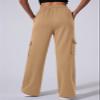Aleumdr Women's Athletic Sweatpants High Waist Wide Leg Pants Lounge Joggers Baggy Cargo Pants Casual Loose Sweat Pants with Pockets Light Brown XX-Large view 2