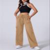 Aleumdr Women's Athletic Sweatpants High Waist Wide Leg Pants Lounge Joggers Baggy Cargo Pants Casual Loose Sweat Pants with Pockets Light Brown XX-Large view 4