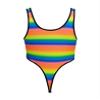 Linjinx Men's U Neck Cutout Bodysuit One Piece Jockstrap Leotard Underwear Wrestling Singlet Coloful Large view 2