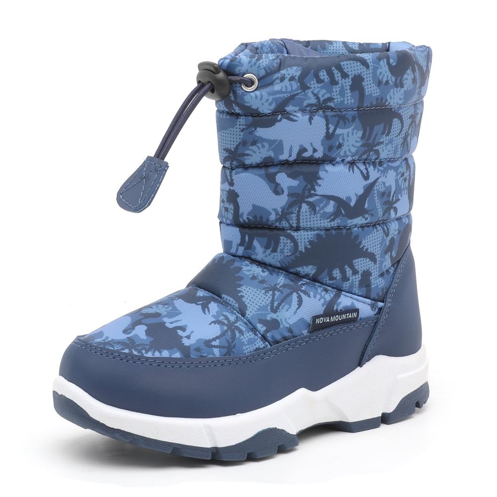 Nova Mountain Boys Girls Little Kids Winter Snow Boots,NF NFWB102 NavyDino 13