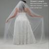 EllieWely Pearl Cathedral Length Wedding Bridal Veil White 118inch view 3