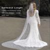 EllieWely Pearl Cathedral Length Wedding Bridal Veil White 118inch view 4