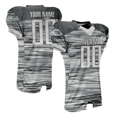 Custom Adult Youth Breathable Football Jersey V-Neck Mesh Athletic Football Shirts Gray