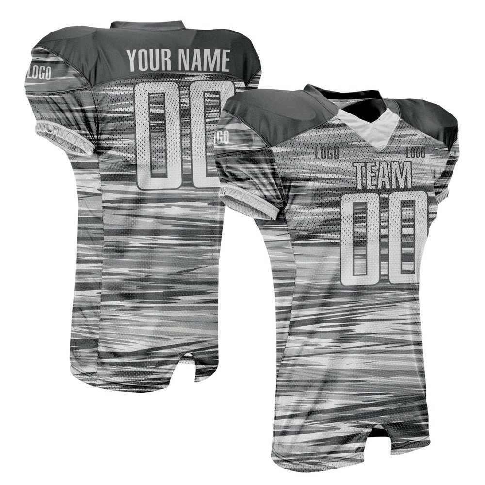 Custom Adult Youth Breathable Football Jersey V-Neck Mesh Athletic Football Shirts Gray