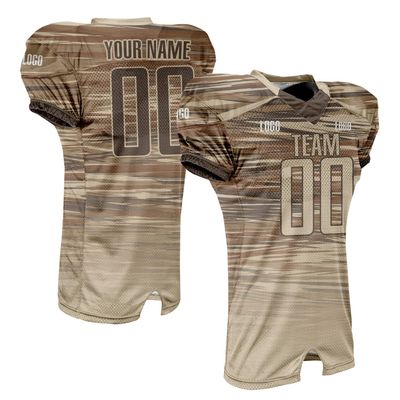 Custom Adult Youth Breathable Football Jersey V-Neck Mesh Athletic Football Shirts Khaki
