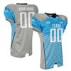 Custom Adult Youth Breathable Football Jersey V-Neck Mesh Athletic Football Shirts Gray Blue view 1