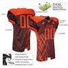 Custom Adult Youth Breathable Football Jersey V-Neck Mesh Athletic Football Shirts Orange Wine view 3