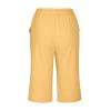 Bermuda Shorts for Women Knee Length Plus Size Cotton Linen Casual Shorts Drawstring High Waist Shorts with Pockets Casual Cargo Capris Hiking Pants view 3