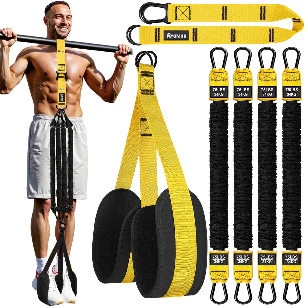 Ayombo Pull Up Assistance Bands, Adjustable Heavy Resistance Bands Set for Pull Up Bar, Home Gym Weight Workout Equipment Exercise Pull Up Bands for Muscle Training, Stretching, Physical Therapy