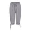 Bermuda Shorts for Women Knee Length Cotton Linen Casual Shorts Drawstring High Waisted Shorts Jogger Athletic Shorts Casual Cargo Capris Hiking Pants view 4