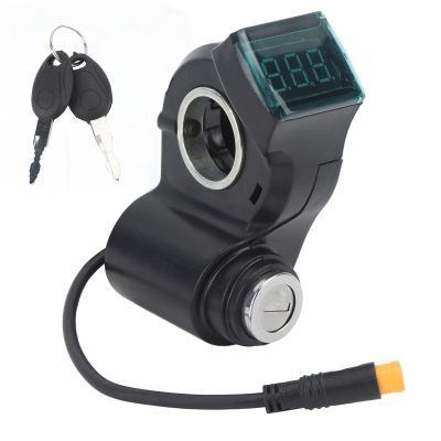 POCREATION Electric Scooter Handlebar Switch Lock Sturdy, ABS Digital Battery Power Display Switch Lock with Keys for Replacement, Crafted from Premium Material