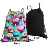 YQxwJL Colorful Sweet Lollipop Cupcake Donut Print Drawstring Backpacks String Bag Cinch Sack Pack Sports Bags For Trip Gym Party Bags view 3