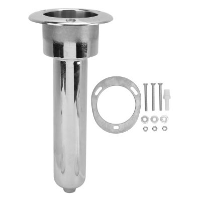 Boat Fishing Rod Cup Holder 2 in Stainless Steel Marine Grade Accessory Fits Most Standard Rod Holders for Yachts Ships and Fishing Boats