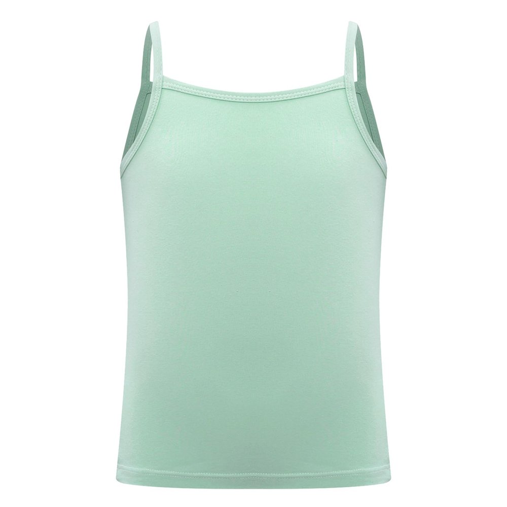 Agoky Girls Basic Cami Tank Tops Kids Sleeveless Athletic Lightweight Cute Summer Top Underwear 2-12 Years Green 11-12 Years