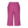 Linen Shorts for Women Knee Length Bermuda Shorts Drawstring Elastic Waist Summer Casual Gym Shorts with Pockets Casual Cargo Capris Hiking Pants view 3