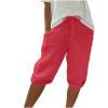 Shorts for Women 2024 Casual Summer Beach Drawstring Shorts with Pocket Knee Length Loose Cute Vacation Short Casual Cargo Capris Hiking Pants view 1