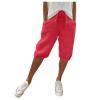 Shorts for Women 2024 Casual Summer Beach Drawstring Shorts with Pocket Knee Length Loose Cute Vacation Short Casual Cargo Capris Hiking Pants view 3