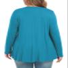 LARACE Womens Plus Size Tunic Tops Loose Fit Square Neck Long Sleeve Shirts (LakeBlue 2X) view 4