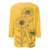 3/4 Length Sleeve Womens Tops 2026 Spring Summer Clothing for Women Plus Size Shirts for Women 3/4 Sleeve Tops Crew Ncek Floral Print Trendy Causal Blouse A27 Orange L view 4
