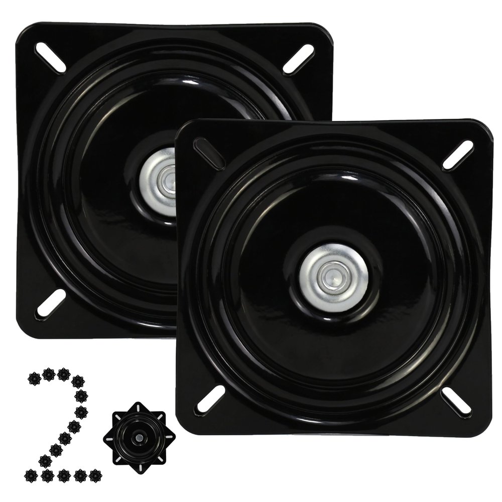 6 Inch 2Pcs Boat Seat Swivel Mount Plate,Square Swivel Mechanism for Furniture Recliner Chair,Bar Stool Swivel Plate Replacement
