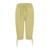 Bermuda Shorts for Women Knee Length Casual Loose Walking Shorts Lightweight Beach High Waisted Linen Shorts Casual Cargo Capris Hiking Pants Ladies Drawstring Beach Baggy Trousers view 4