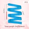 Abeillo 2pcs Rhythmic Dance Ribbons, 78.7 Inch Gymnastics Ribbon Dancer Wand Dancing Ribbon Streamers, Fits Artistic Dancing Gymnastics, Circus Carnival Shows, Baton Stick Twirling (Blue) view 3