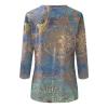 3/4 Length Sleeve Womens Tops 2026 Spring Summer Clothing for Women Plus Size Shirts for Women 3/4 Sleeve Tops Crew Ncek Floral Print Trendy Causal Blouse A04 Light Blue XXL view 4