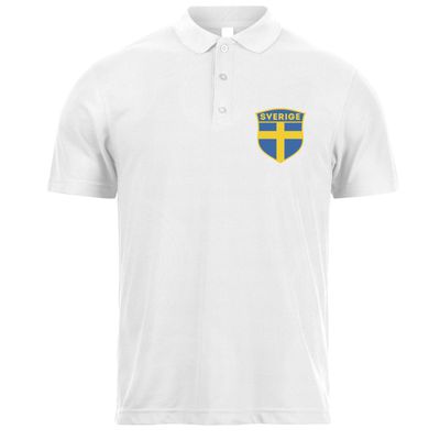 lepni.me Mens Sweden Football Polo Shirt Name and Number, Swedish Flag Badge Personalised Jersey, European Championship 2024 (XXL White Team Logo Only)