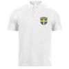 lepni.me Mens Sweden Football Polo Shirt Name and Number, Swedish Flag Badge Personalised Jersey, European Championship 2024 (XXL White Team Logo Only) view 1