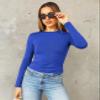 Abardsion Women's Long Sleeve Shirts Spring 2026 Casual Basic Going Out Crop Tops Slim Fit Tight Y2K Clothes(Royal Blue, M) view 2