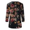 3/4 Length Sleeve Womens Tops 2026 Spring Summer Clothing for Women Plus Size Shirts for Women 3/4 Sleeve Tops Crew Ncek Floral Print Trendy Causal Blouse A09 Black M view 4