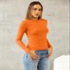 Abardsion Women's Long Sleeve Shirts Spring 2026 Casual Basic Going Out Crop Tops Slim Fit Tight Y2K Clothes(Orange, XL) view 3
