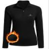 Pioneer Camp Women's Quarter Zip Pullover Long Sleeve Thermal Fleece Lining Lightweight Athletic Tops for Running Golf Black view 1