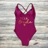 SHENDM Bride Team Swimsuit Bridal Heart Shaped Letters One-Piece Swimsuit Padded Bodysuit Design Bachelor Party Beachwear-Team YWBL-M, Medium view 3