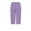 Women Casual Shorts Summer Ruffle Knee Length Shorts 2024 Shorts for Women Summer Cotton Linen Long Shorts below The Knee High Waisted Loose Shrink Wide Leg Shorts Pants Purple view 3