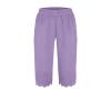 Women Casual Shorts Summer Ruffle Knee Length Shorts 2024 Shorts for Women Summer Cotton Linen Long Shorts below The Knee High Waisted Loose Shrink Wide Leg Shorts Pants Purple view 4