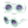 Topbuti Girls Round Daisy Flower Sunglasses Flower Shaped Cute Glasses UV 400 Protection Outdoor Beach Eyewear Girl Boy Gifts (1, Green) view 2