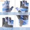 aifitbre Fishing Gloves, Sun Gloves UPF 50+ Fingerless Gloves Lightweight, Comfortable, Breathable and Quick-Dry for Kayaking, Hiking, Light Blue view 3