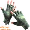 aifitbre Fingerless Fishing Gloves for Men & Women, Sun Protection Gloves Ideal for Fishing, Kayaking, Hiking, Paddling and Outdoor, Green view 2