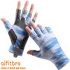 aifitbre Fishing Gloves, Sun Gloves UPF 50+ Fingerless Gloves Lightweight, Comfortable, Breathable and Quick-Dry for Kayaking, Hiking, Light Blue view 2