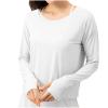 NineFit Basics Sunscreen Long Sleeve Tops for Women UV Protection Breathable Shirts Lightweight Quick Dry SPF Hiking Fishing Shirts, X-Small, A01_white view 1