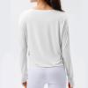 NineFit Basics Sunscreen Long Sleeve Tops for Women UV Protection Breathable Shirts Lightweight Quick Dry SPF Hiking Fishing Shirts, X-Small, A01_white view 4