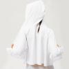 NineFit Basics Womens Sunscreen Shirt Top UV Protection Breathable Long Sleeve Hoodie Lightweight Quick Dry SPF Hiking Fishing Shirt, Small, A02_white view 2